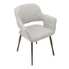 2X Grey Kitchen Dining Chairs Upholstered Lounge Living Room with Arms &Backrest