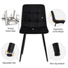 Dining Table Set With 4 Pcs Black Velvet Chairs Kitchen Dining Room Furniture