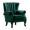 Retro Green Wing Back Armchair Chesterfield Rivet Studded Arm Chair Bedroom Sofa