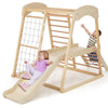 6-in-1 Indoor Jungle Gym Climbing Toy Kids Wooden Playground Climber Playset