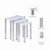 3x White Marble Tempered Glass Side End Table Nested Table Stainless Steel Tubes