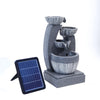 Solar Garden Water Feature Fountain with LED Light Outdoor Cascading Bowls ECO