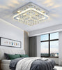 40cm Crystal Chandelier Lamp LED Square Crystal Ceiling Light Dimmable w/ Remote