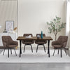 Modern Rectangular 4 Seater Dining Table Metal Straight Legs Morden Brown