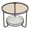 Teal Colour Round Side Table 2Tier Coffee End Table Nightstand Shelf Living Room