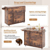 Kitchen Island Storage Trolley Rolling Cart Cupboard with Wine Rack & 2 Doors
