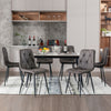 6X Dining Chairs Set Faux Suede Leather Padded Seat Metal Legs Kitchen Office