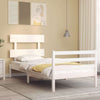 Bed Frame with Headboard White 90x200 cm Solid Wood vidaXL