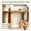 63-Inch Solid Wood Console Table Farmhouse Entryway Table Rectangular Sofa Table