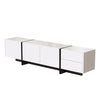 TV Stand Cabinet Unit Modern High Gloss Front 3 Doors TV Entertainment White