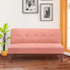 Modern Sofa Bed 2 Seater Pink Fabric Couch Settee Recliner Sleeper Living Room