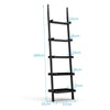 5-Tier Freestanding Ladder Shelf Decorative Plant Flower Stand Bookshelf Black