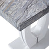 Halo High Gloss Bar Table In White And Melange Marble Effect