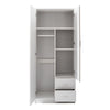 Modern 2 Door 2 Drawer Wardrobe with Shelf Hanging Rail Clothes Storage Cupboard