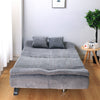 190cm Upholstered Grey Sofa Bed Sleeper Recliner Chair Beds Settee Couch Sofabed