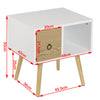 Bedside Table w/ Drawer Storage Organizer Nightstand Cabinet Bedroom Furniture