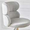 Set of 2 Grey Velvet Bar Stools High Back Breakfast Kitchen Chair Bar Bistro
