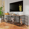 Large Wooden Dog Crate Indoor Puppy Cage Pet House Kennel with Removable Divider