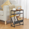 Small End Table for Small Spaces - Slim Side Table with Magazine Holder