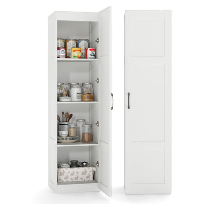 4-Tier Freestanding Floor Cabinet with Door-White