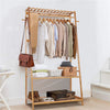 Bamboo Clothes Hanging Garment Rack Laundry Rack Cloest Storage Shelves