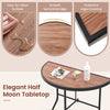 Portable Dining Table Semi Circle Catering Table-Brown