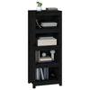 CIADAZ Book Cabinet Black 50x35x125.5 Solid Wood Pine, Bookcase, Book G7M5