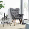 Upholstered Linen Accent Sofa Button Tufted Armchair High Back Lounge Chair Seat