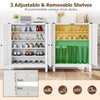 Freestanding Wooden Shoe Rack with Adjustable Shelves-White