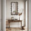 Vintage Rectangular Wall Mirror Metal Frame Slim Home Bedroom Bedside Hanging