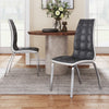 2/4 Pieces Faux Leather Dinner Chairs Metal Legs for Kitchen Living Dining Room