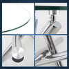 Small Round Dining Room Kitchen Clear Tempered Glass Dining Table Metal Legs