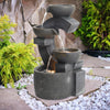 Outdoor Electric Water Fountain Feature with LED Lights Garden Statue Home Decor