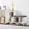 Wooden Shoe Storage Cabinet Bench With Seat Cushion Shoe Organizer Footwear Rack