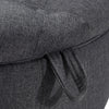 Chesterfield Ottoman Storage Footstool Wooden Coffee Table Linen Pouffe Buttoned