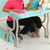 3-in-1 Kids Table and Chair Set Children Activity Bench Plastic Toy Storage Box