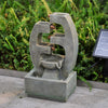 Garden Water Feature Outdoor Solar LED Cascading Flowing Water Fountain w Lights