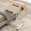 Twin Top Over Bed Chair Laptop Table Adjustable Height Mobility Aid on Wheels