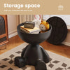 Modern Round Coffee Table Matte Finish Side Table w Storage Rack for Living Room