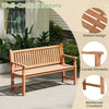 Patio Slatted 3-Person Seating Furniture w/Inclined Backrest-Natural