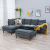 L-Shaped Corner Sofa, Sectional Couch with Built-in USB Port Chaise
