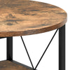 Round Coffee Table with Storage Shelf, Metal Legs, for Living Room & Office