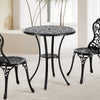68cm Round Garden Dining Table with Parasol Hole Cast Aluminium for 2-4 Person