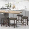 Set of 2 Bar Stools Upholstered Counter Height Saddle Stools PU Leather 60cm
