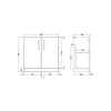 800mm Blue Floor Standing 2 Door Vanity & Curved Basin Chrome