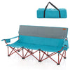 3 Person Folding Camping Chair Heavy-Duty Camp Couch Portable Beach Chair