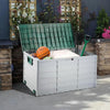 Large Outdoor Storage Box Garden Patio Plastic Chest Lid Container Wooden Style