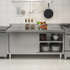 5FT Commercial Worktable Stainless Steel Catering Prep Table Cabinet Work Bench