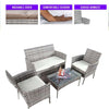 4 Piece Rattan Garden Outdoor Furniture Set Table Chairs Sofa Wicker Patio Set
