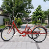 24inch Adult Tricycle 6-Speed Tricycle 3-Wheel Bike With Shopping Basket 110cm